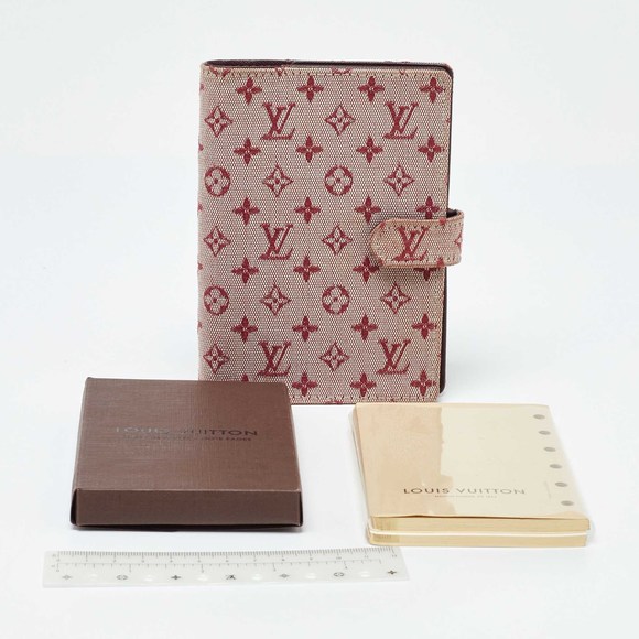 LOUIS VUITTON Cherry Mini Lin Canvas Small Ring Agenda PM Cover - Picture 6 of 8